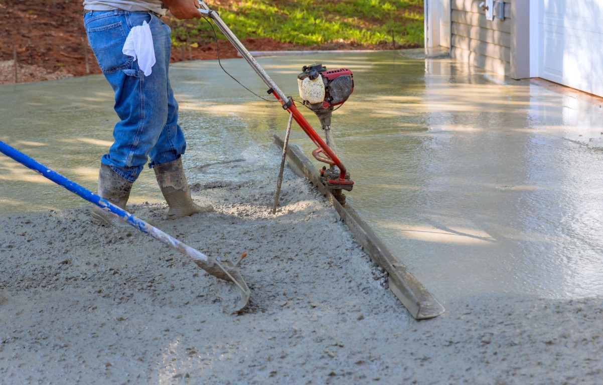Concrete repair and replacement services with power finishing